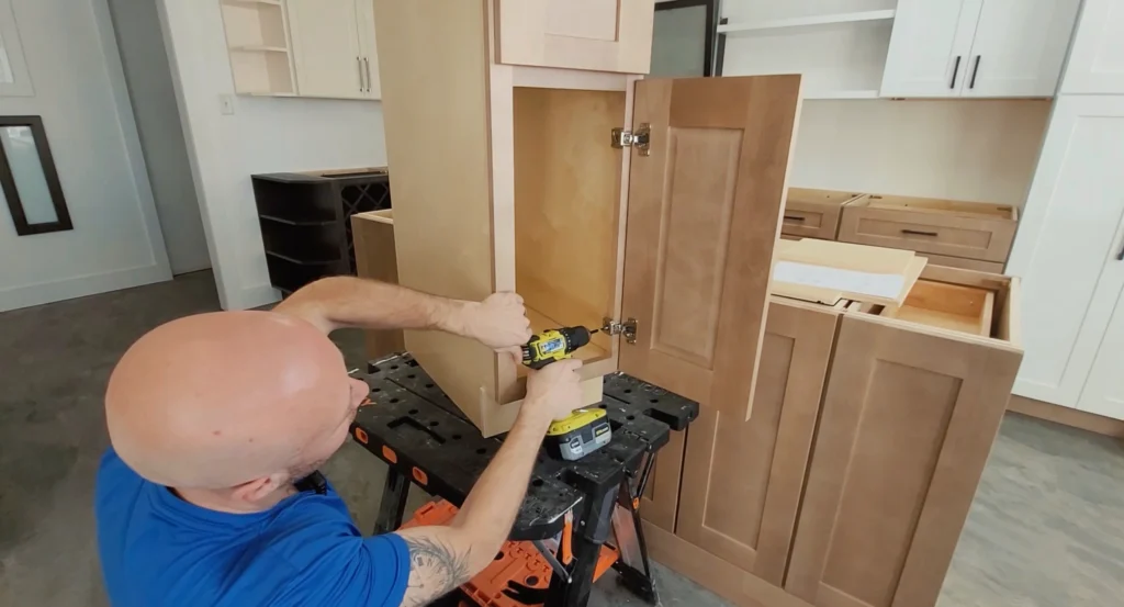 Hinges and doors mounted to face frame