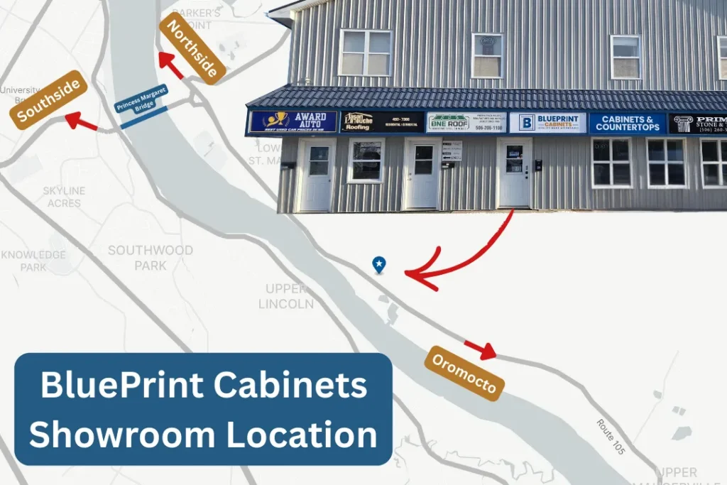 Blueprint Cabinets location map in Fredericton NB