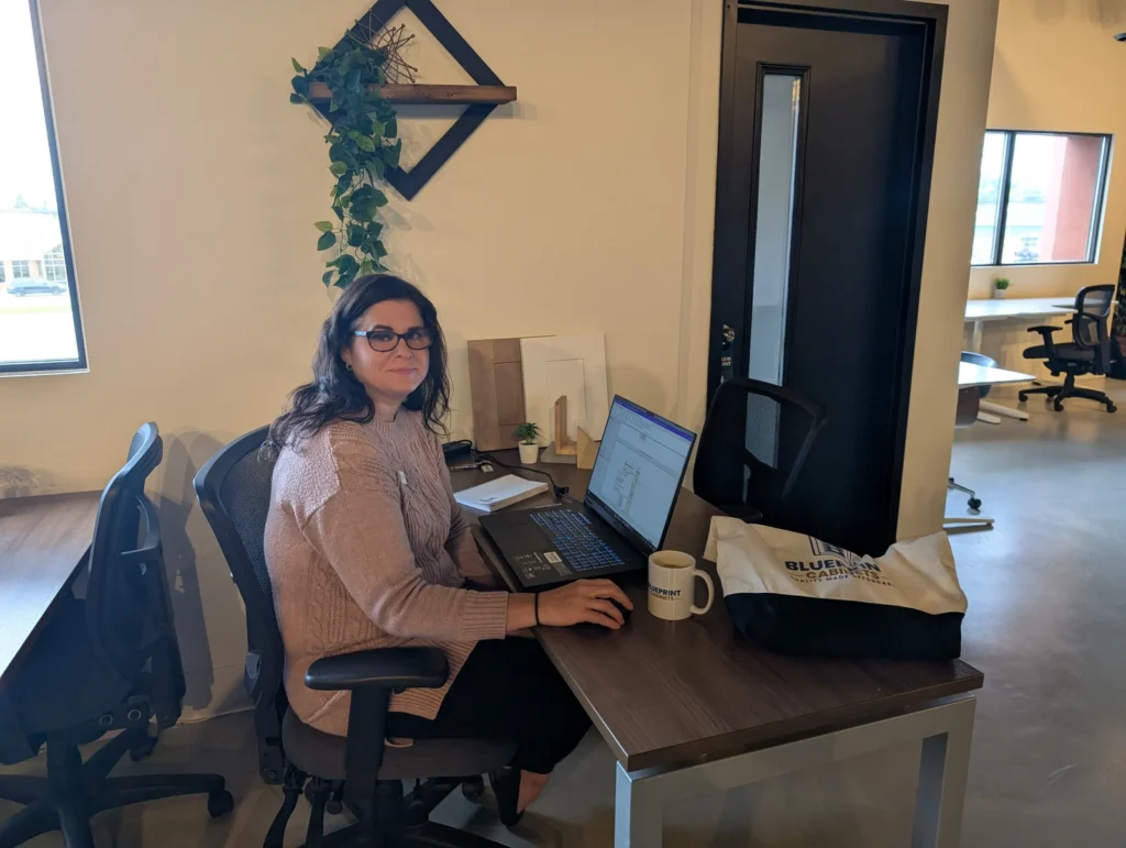 Shelley Stone, BluePrint Cabinets kitchen design consultant, at the Moncton showroom